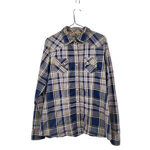 Cruel Girl Plaid Western Shirt Womens XL Used Snap Front 100% Cotton